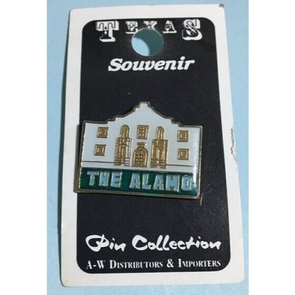 TEXAS Souvenir  The ALAMO Logo Pin   New on Card - Picture 1 of 2